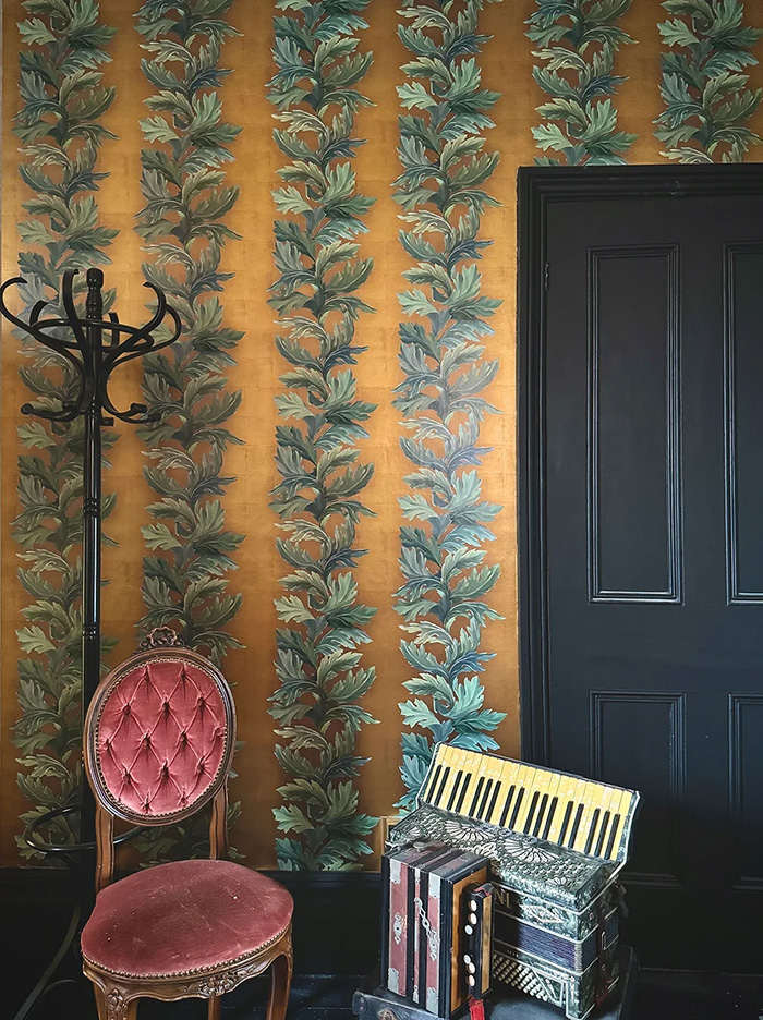 Acanthus column mini mica wallpaper from Daniel Bland Designs